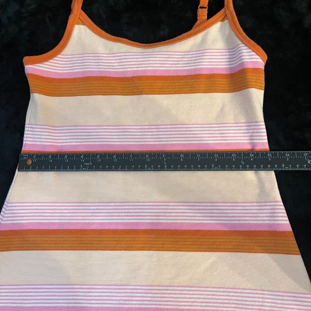 American Eagle Striped Mini Dress M Orange Pink NWOT - Picture 4 of 9